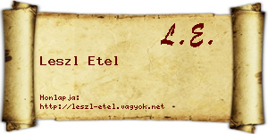 Leszl Etel névjegykártya